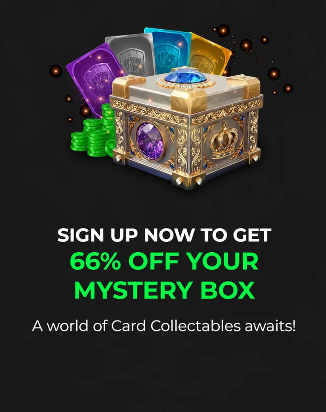 Card Crush - sign up now to get 66% off your first Mystery Box; a world of card collectables awaits